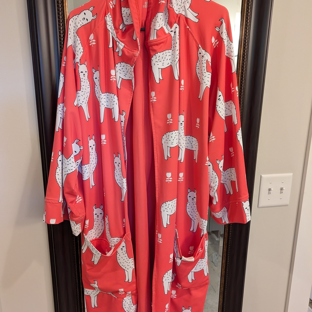 Red Llama Print Robe